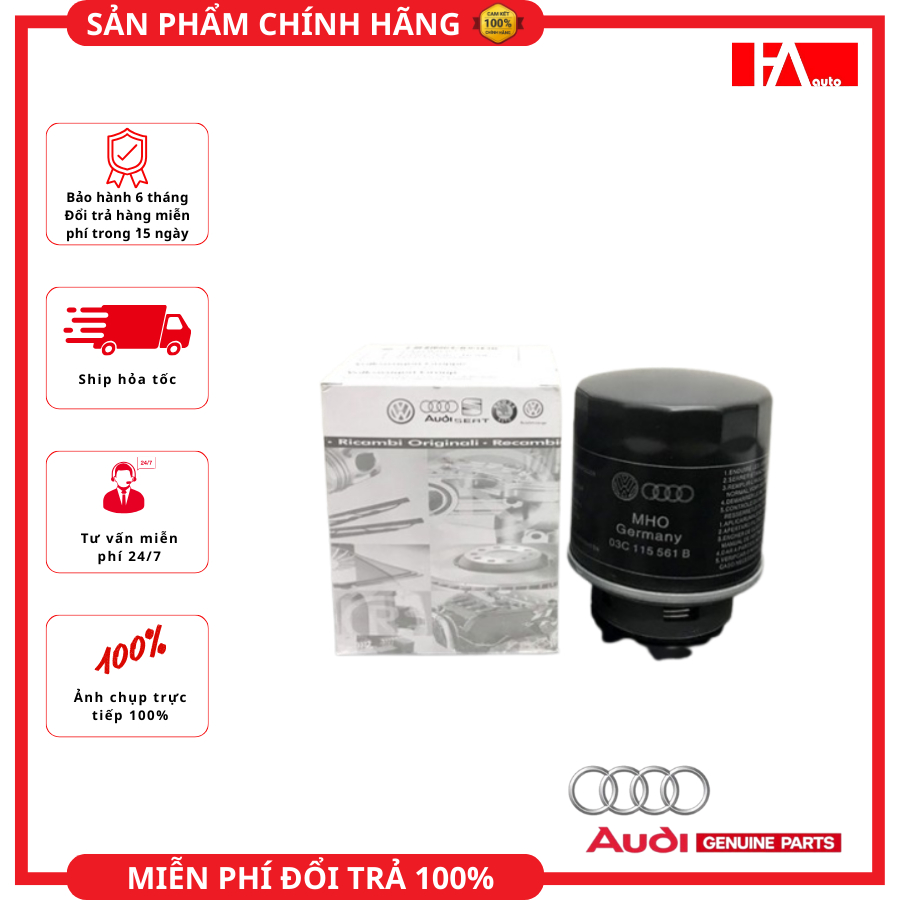 { สินค้าของแท้ }กรองน้ํามัน Audi A1 Wolkswagen Beetle/ Golf V/ Golf VI/ Jetta V/ New Passat/ Polo V/