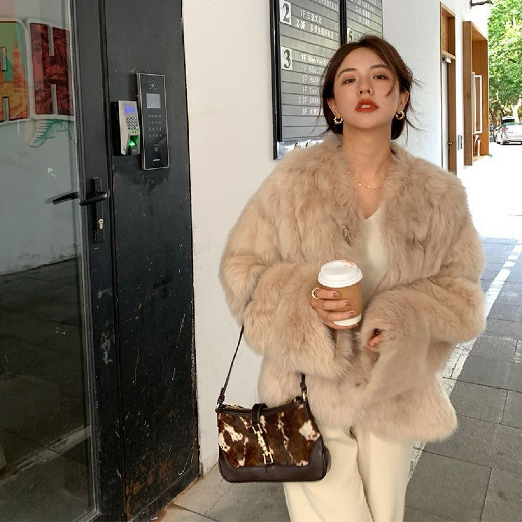 Hanie เสื้อโค้ทขนสัตว์ผู้หญิงสไตล์เกาหลี H314