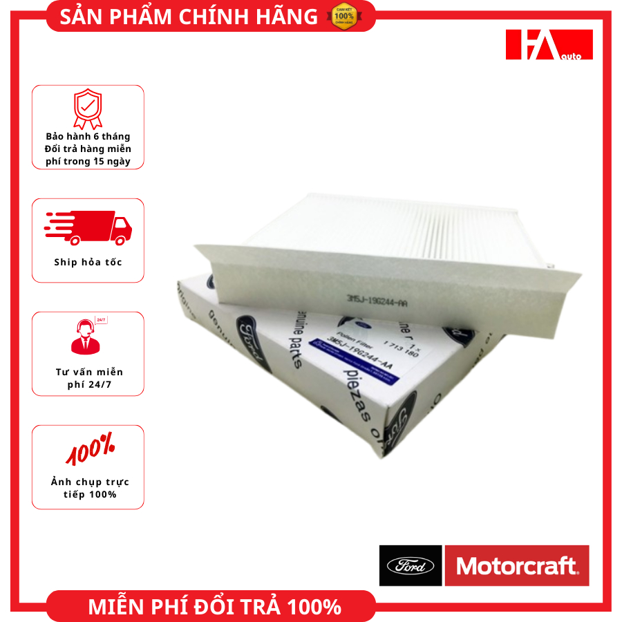 { สินค้าของแท้ } ไส้กรองอากาศเครื่องปรับอากาศสําหรับ Ford Mondeo 07-15, C-Max 07-10 _ รหัส: 3M5J-19G