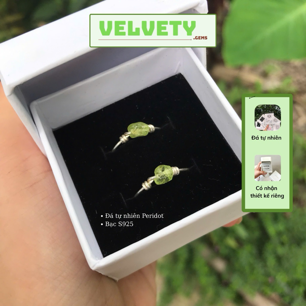 Pe.ri.dot Velvetygms S925 แหวนเงินหินธรรมชาติ