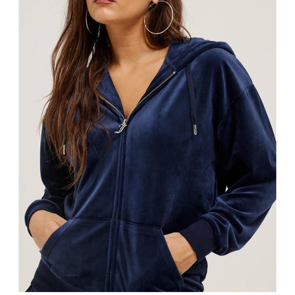 เสื้อแจ็คเก็ตกํามะหยี่สีน้ําเงินเข้มออสเตรเลีย -2 Hands (Size 2XL)