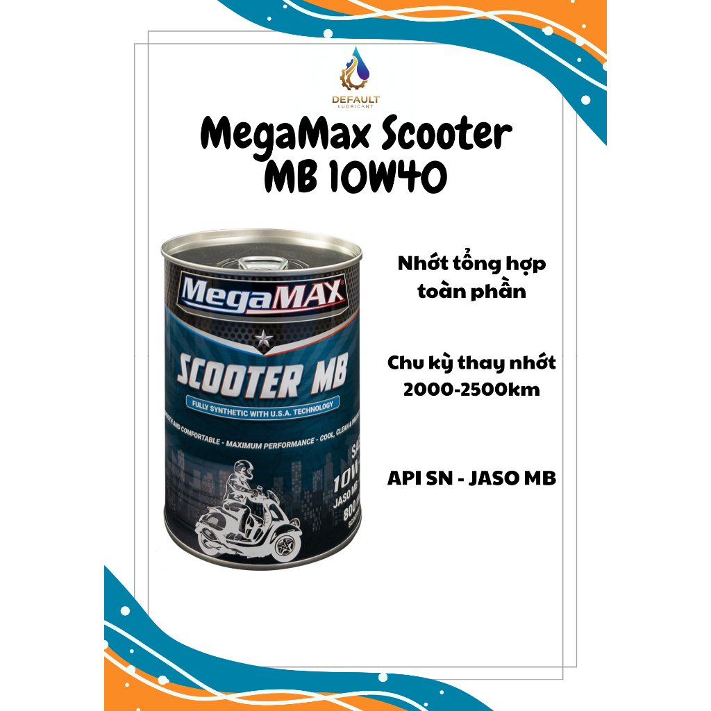 MegaMax Scooter MB 10W40 800ml น้ํามันสังเคราะห์แท้สําหรับสกู๊ตเตอร์