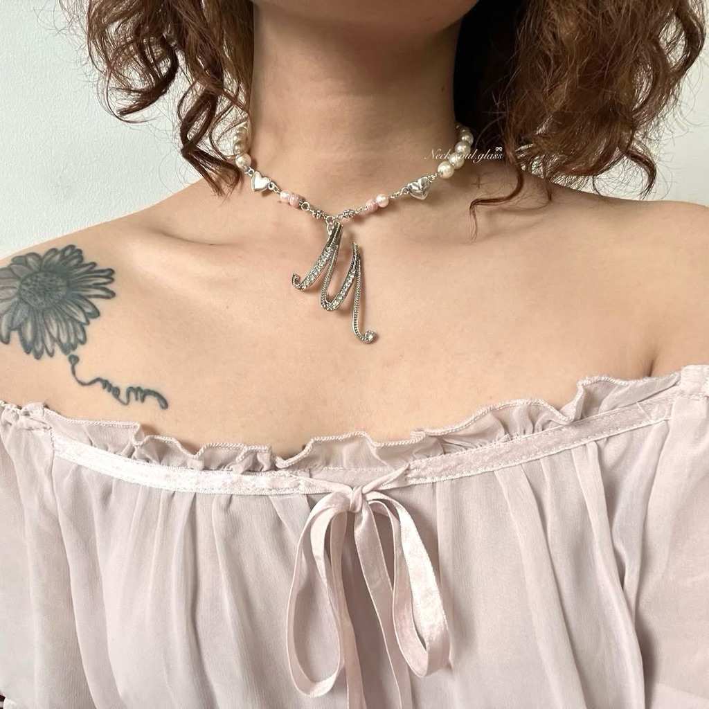 Neck.soul.glass | Your Name Necklace สร้อยคอผู้หญิง Custom Name Upon Request (อ่านคําอธิบาย Carefull