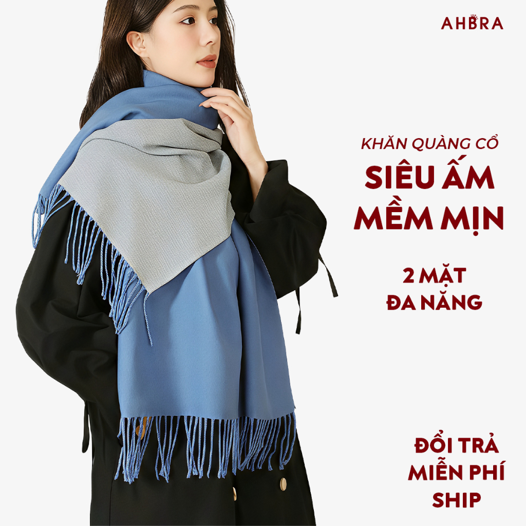 Vintage AhBra K01 ขนาดใหญ่ Vintage AhBra K01 ผ้าพันคอขนสัตว์ผู้หญิงสองด้านคุณภาพสูง