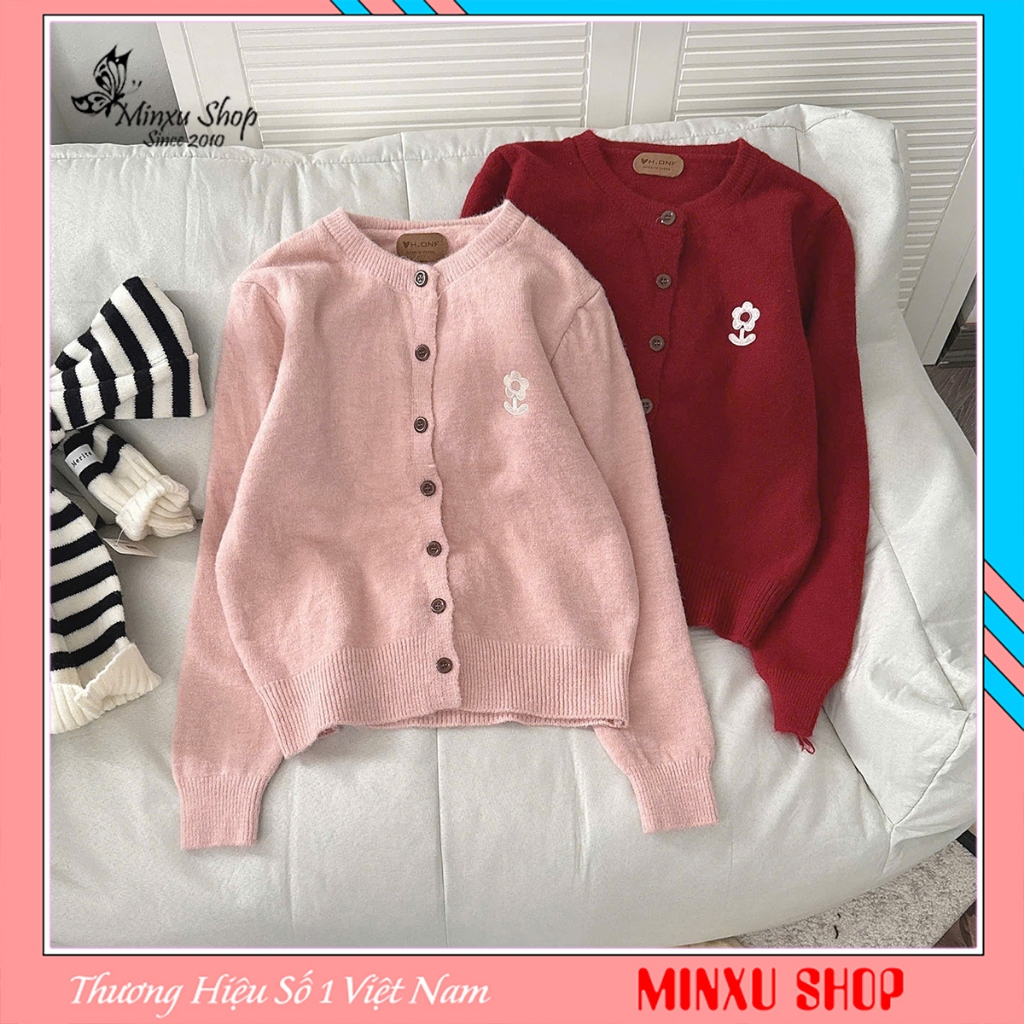 เสื้อสเวตเตอร์ Cardigan สําหรับผู้หญิงปักลายดอกไม้น่ารัก QC Minxu Shop TA86