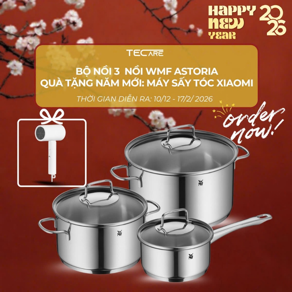 WMF แอสโตเรีย เครื่องครัว ชุดหม้อ 3 ชิ้น - หม้อ 2 ใบ + หม้อ 1 ใบ