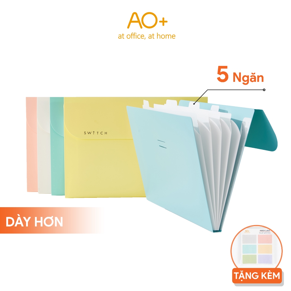 กระเป๋าเอกสารเอกสารการศึกษา A4 AO+ พร้อมช่องสีสันสดใส 5 ช่อง ON WH445