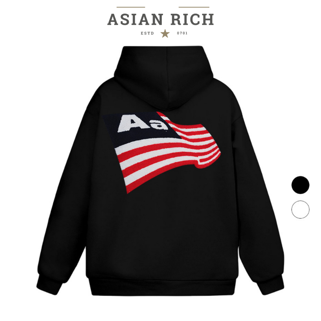 Aastu Aa Flag Wave Graphic Asian Rich Premium Fleece Hoodie