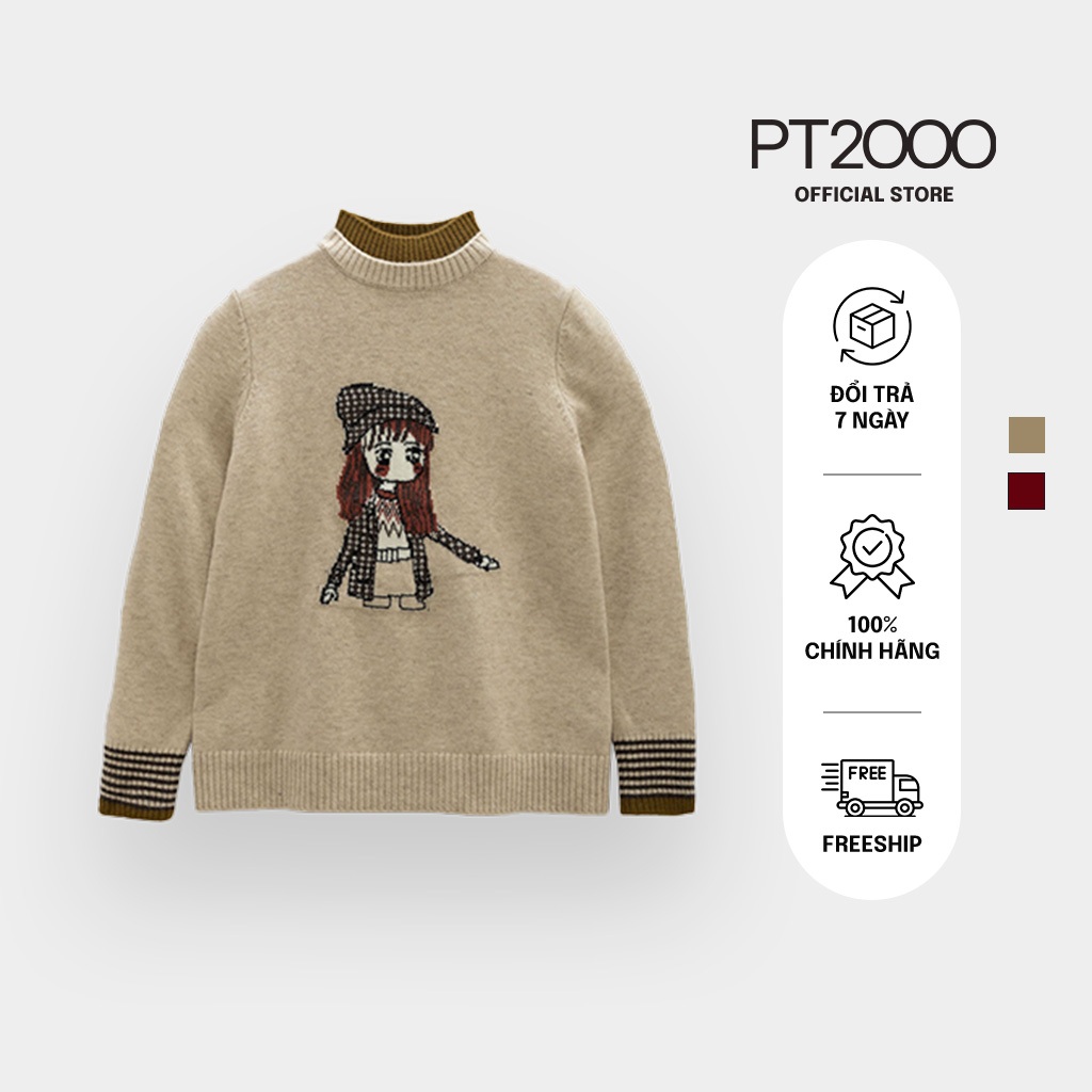 เสื้อสเวตเตอร์คล้องคอแฟชั่นสตรี PT2000 ผ้าวูลหนา ให้ความอบอุ่นได้ดี (ADL-N310)
