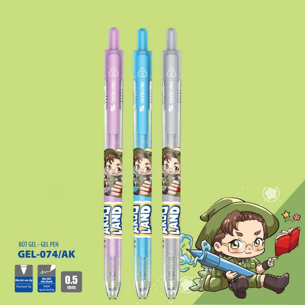 Combo 5/10/20 Akooland Tahi Thien Long GEL-074/ปากกาเจลAK - หมึกแห้งเร็วเป็นพิเศษ
