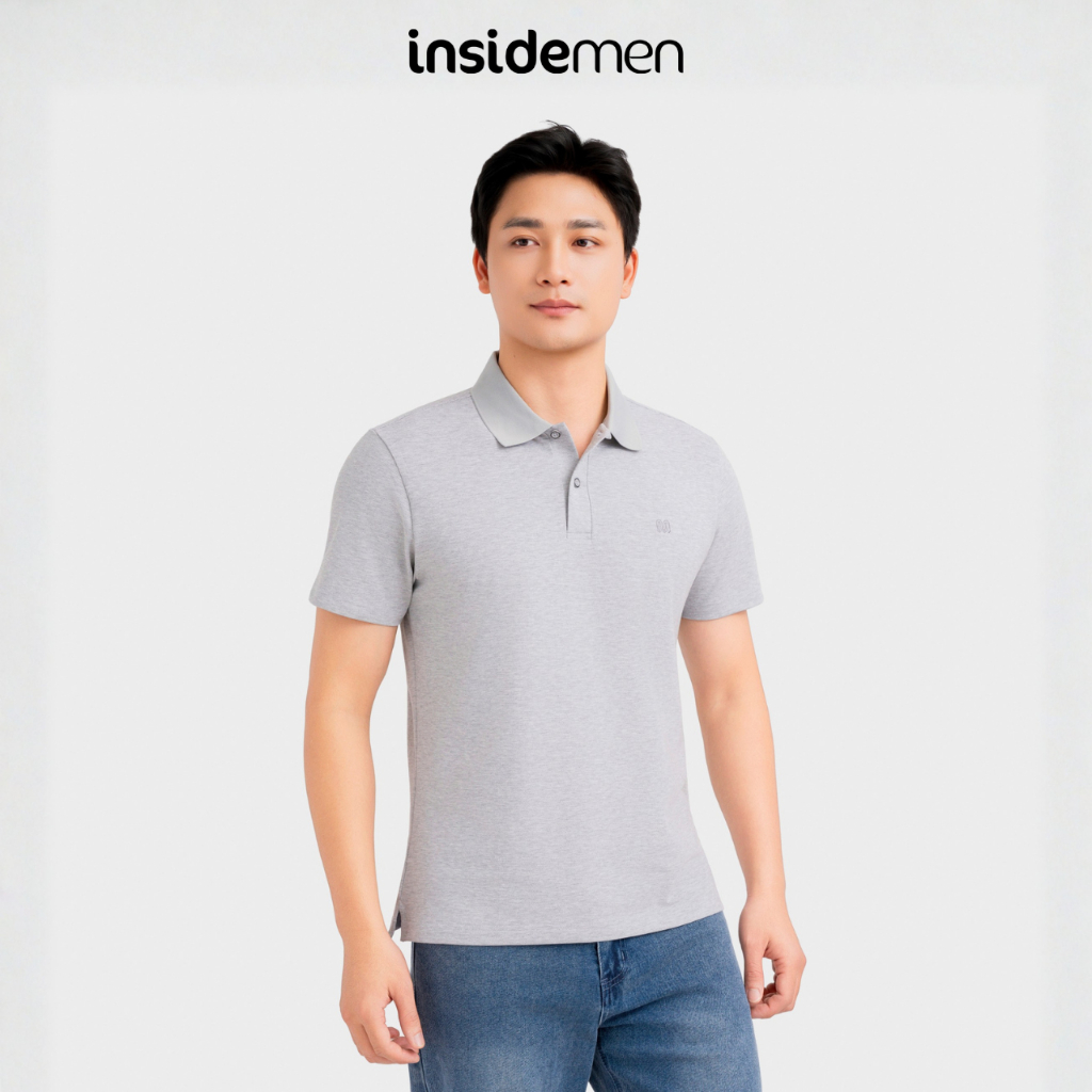 Insidemen Basic เสื้อโปโลผู้ชายคอปกธรรมดา ทรง Regular Fit ผ้า CVC เย็นเนียน ยืดยับน้อย IPS097EDP01