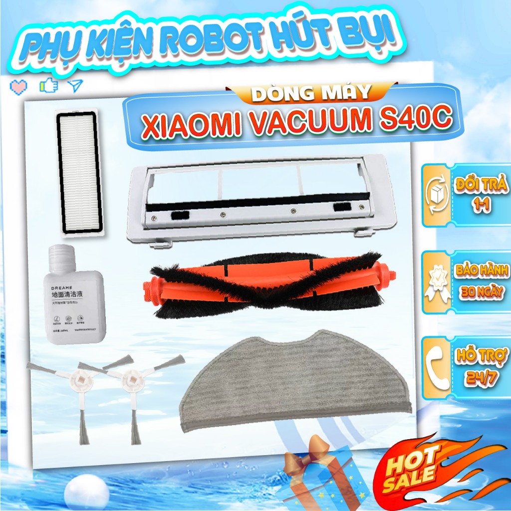 อุปกรณ์เสริมหุ่นยนต์ Xiaomi Vacuum S40C - อุปกรณ์เสริมทดแทนสําหรับเครื่องดูดฝุ่นหุ่นยนต์ Xiaomi