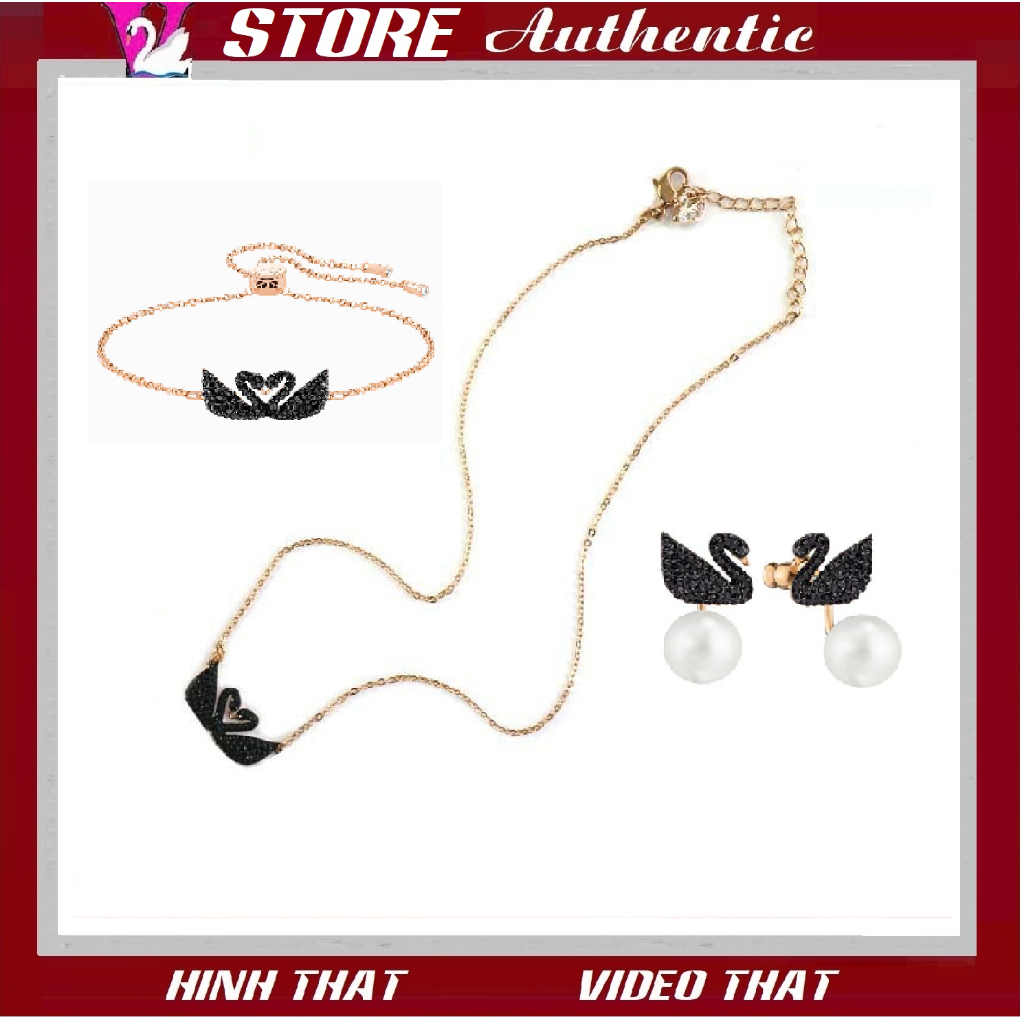 สร้อยข้อมือ สร้อยคอ ต่างหู FASHION Sw@n ➖ สิบ Nga DOUBLE BLACK