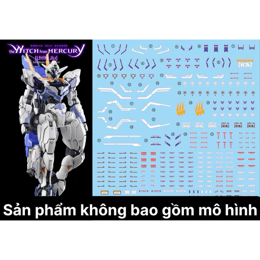 [Ghost] HG Gundam LFRITH Jiu Model Water Decal/Decal