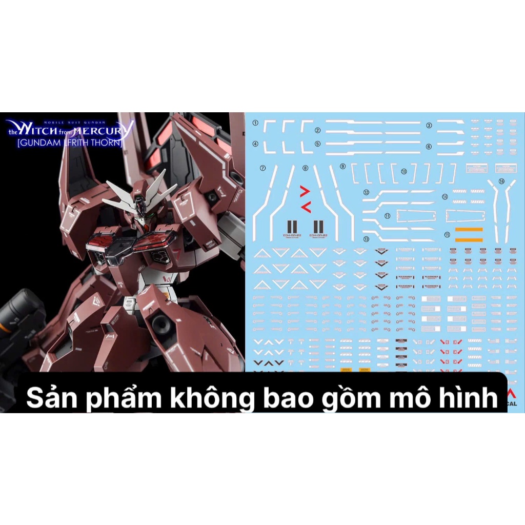 [Ghost] HG Gundam LFRITH Thorn Model Water Decal/Decal