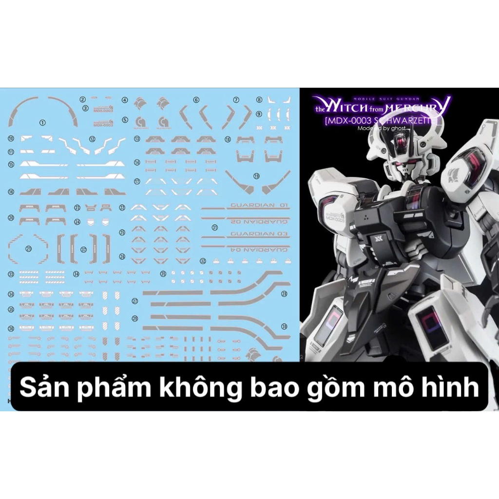 [Ghost] HG Gundam Schwarzette Model Water Decal/Decal
