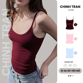 [GIVE HAIR COLON] เสื้อเชิ้ตสองชิ้นพื้นฐานของผู้หญิงทําจากผ้าฝ้ายยืดนุ่มและบางหลายสี - ร้าน Chinh Tran