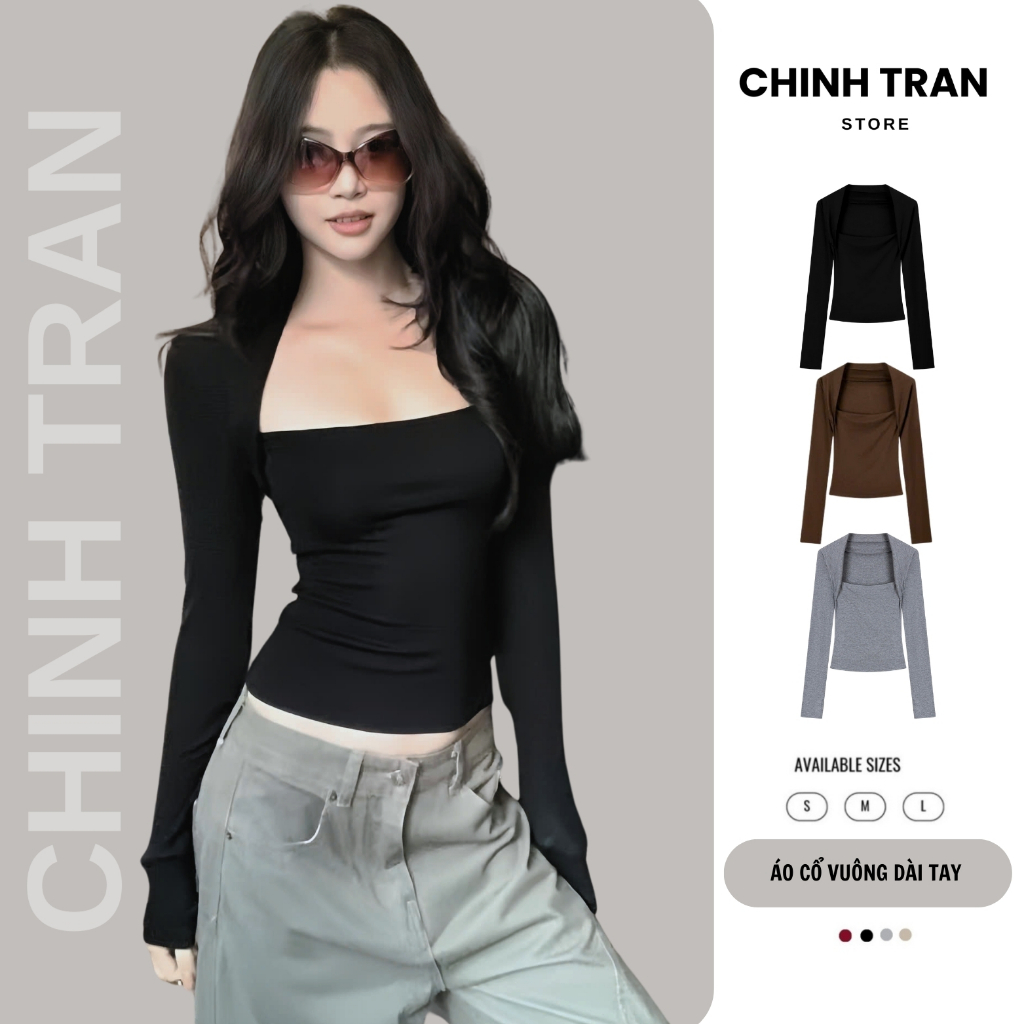 เสื้อยืดบอดี้คอนสําหรับผู้หญิงพร้อมหน้าอกคัพแขนยาวผ้าฝ้ายยืดนุ่ม- Chinh Tran Store
