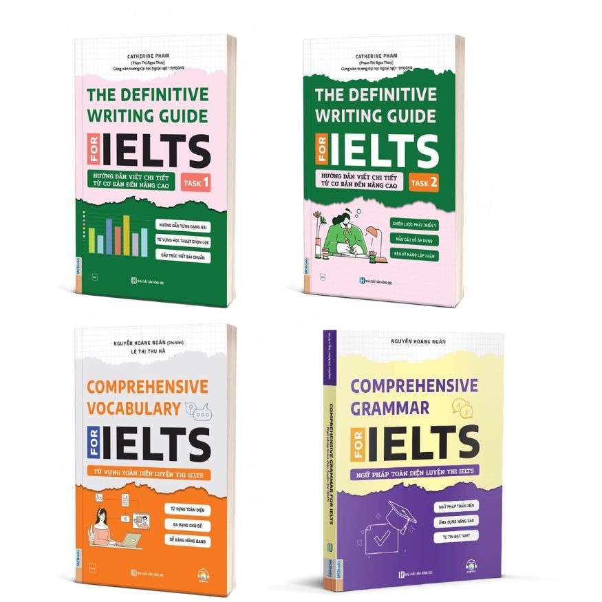 หนังสือ IELTS COMPREHENSIVE IELTS, 4 เล่ม – WRITING TASTE 1 & 2 + VOCAB + GRAMMAR |แผนที่จากพื้นฐานถ