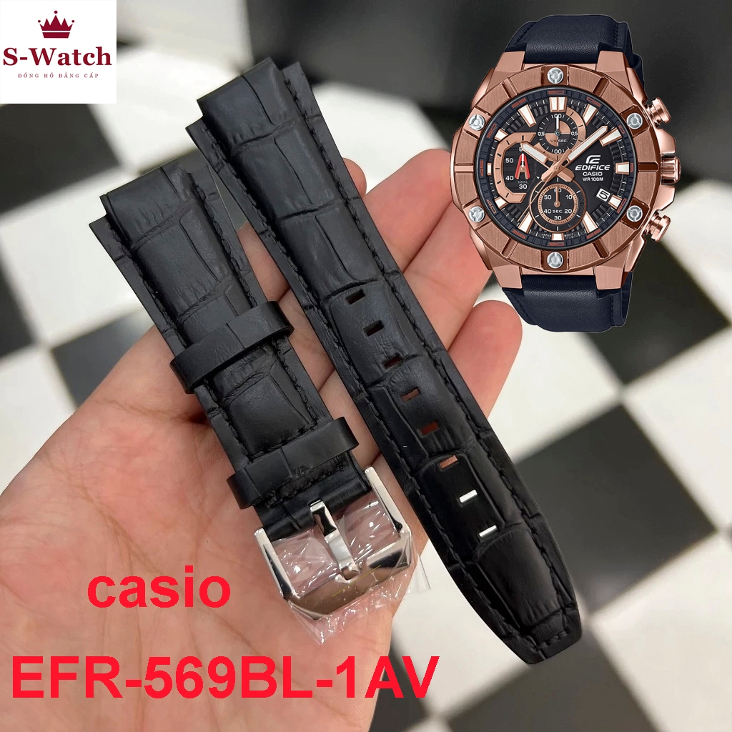 Edifice Cassio EFR-569BL-1AV, ECB-10TP-1ADF, EFR-S108D สายนาฬิกาหนังแท้ [98]