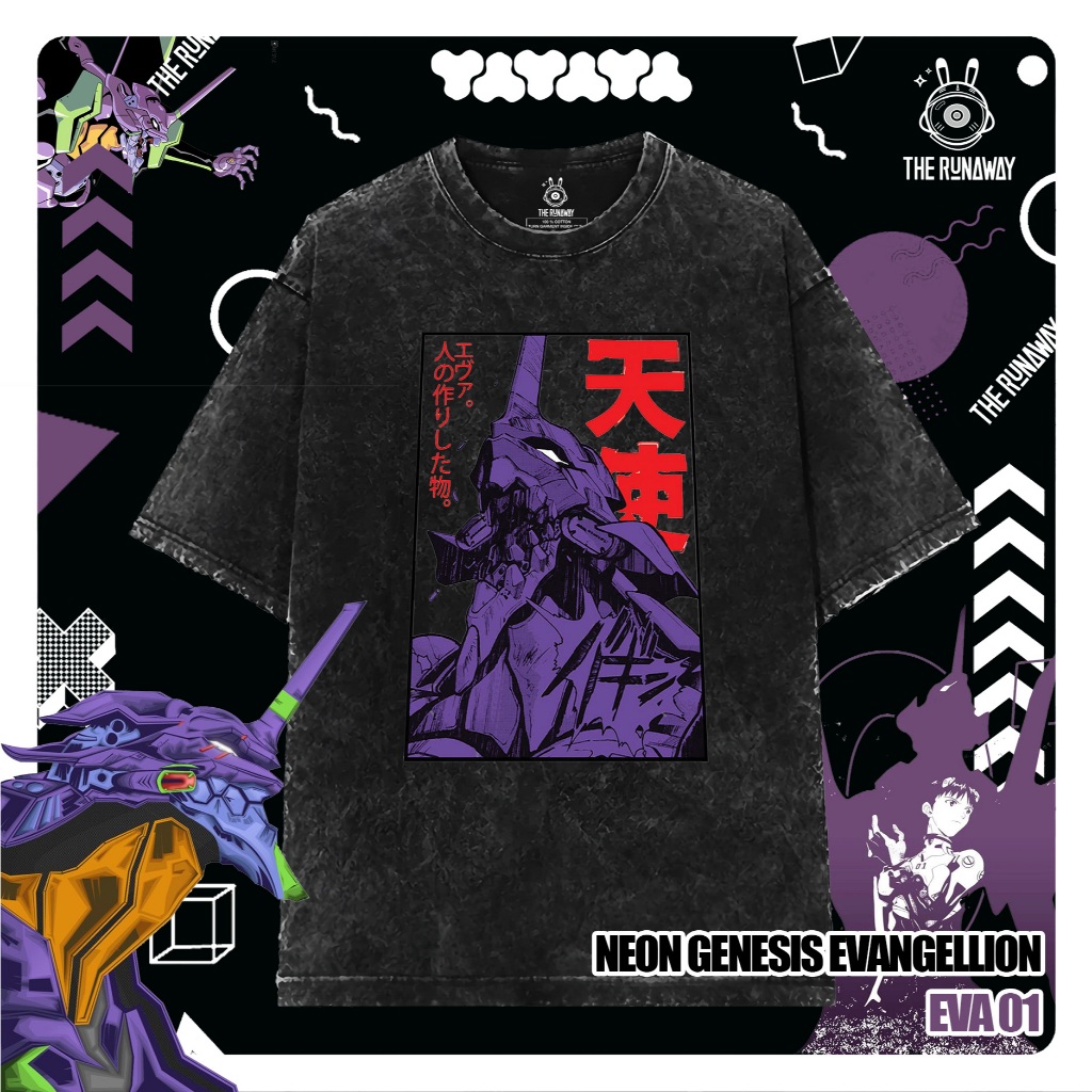 เสื้อยืด Neon Genesis Evangelion : Eva 01 Cotton 100% สําหรับผู้ชาย / ผู้หญิง โดย The Runaway