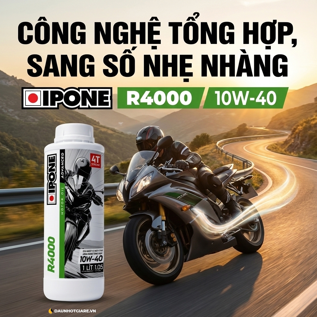 น้ํามันหล่อลื่น IPONE R4000 10W-40 ของแท้พร้อมเทคโนโลยีสังเคราะห์สําหรับรถยนต์และคลัตช์แบบแมนนวล Mad