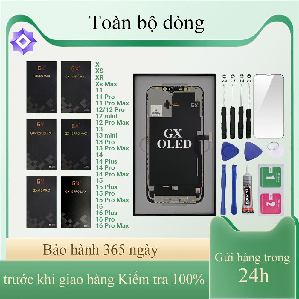 หน้าจอ GX OLED ของแท้เข้ากันได้กับ iP X/XS/Xs Max/11/12/13/MINI/14/15/16//Pro/Plus/Pro Max