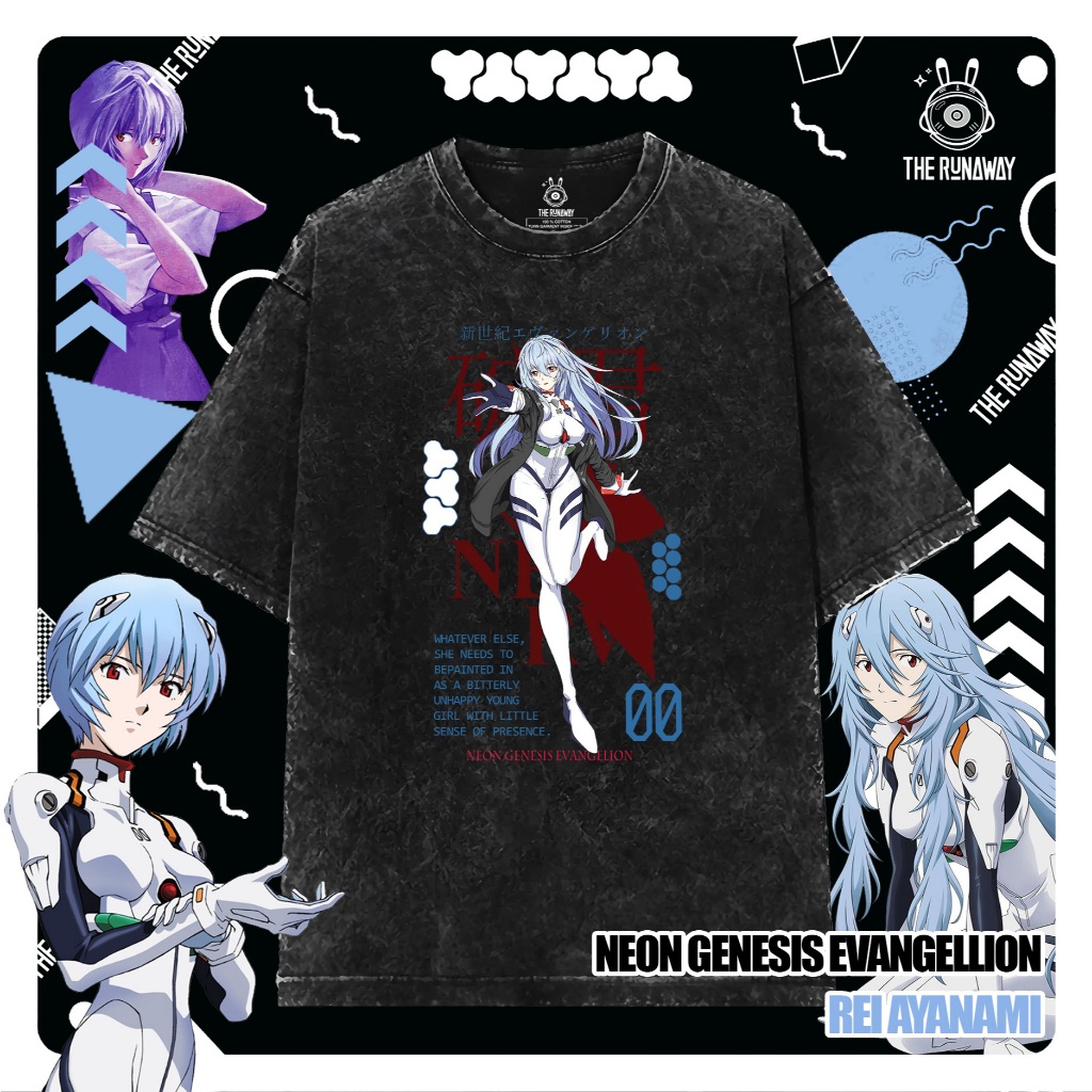 Neon Genesis Evangelion : เสื้อยืด Rei Ayanami cotton 100% สําหรับผู้ชาย / ผู้หญิงโดย The Runaway