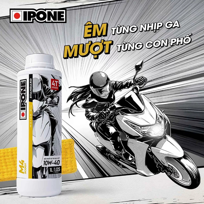 IPONE M4 SCOOT 10W-40 0.8L vs 1L น้ํามันหล่อลื่นสกู๊ตเตอร์