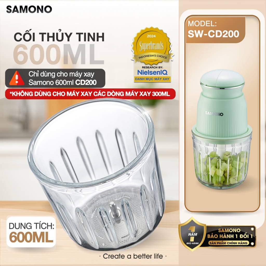 ขวดแก้วทดแทน CD200 สําหรับเครื่องปั่นซาโมโนะ แบบ 2 กระปุก SW-CD200 - ทักแชทคําปรึกษา