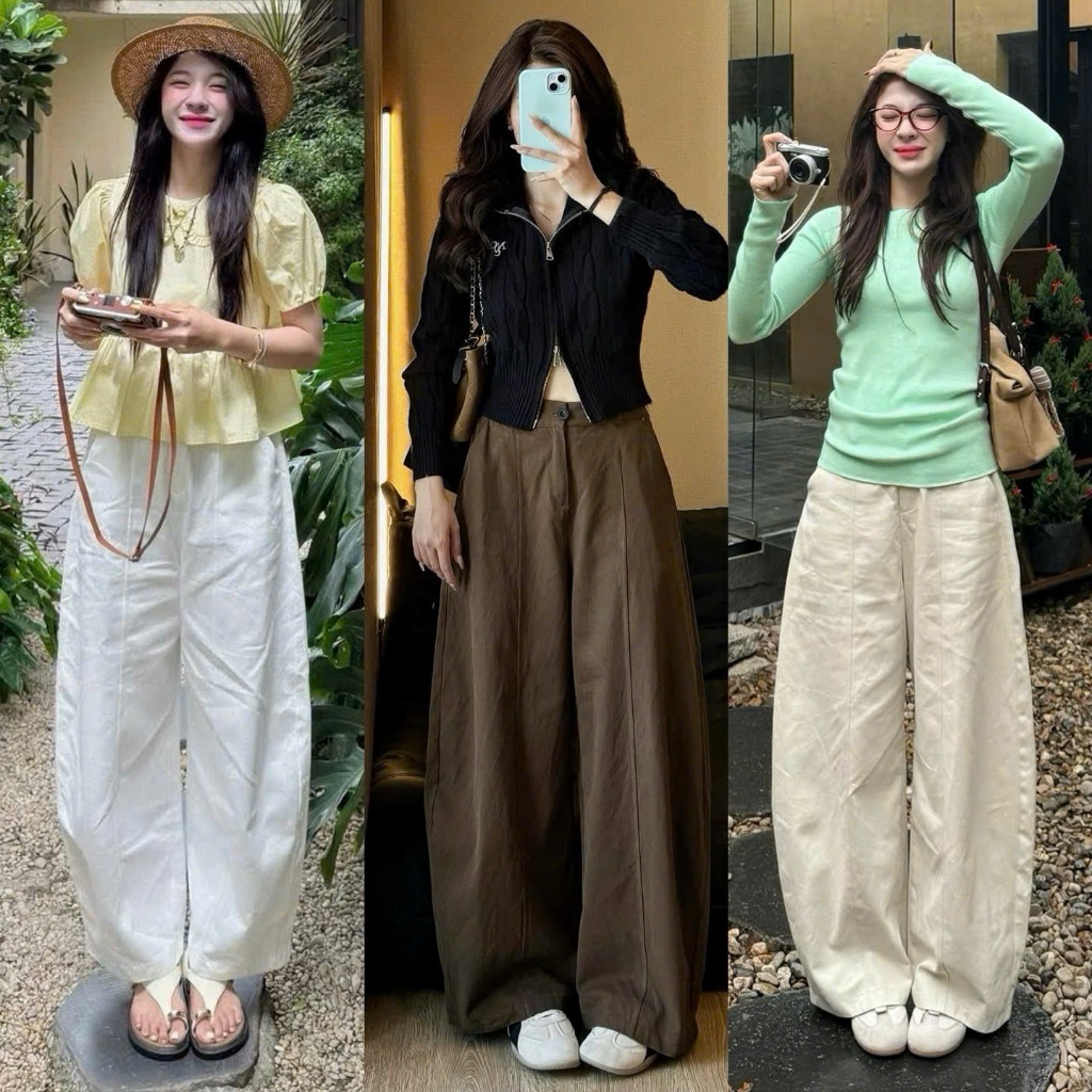 (OLDSCHOOL PHOTO) HAREM Oldschool KAKI PANTS STUPID SHAPE ทรงขากว้าง Q338