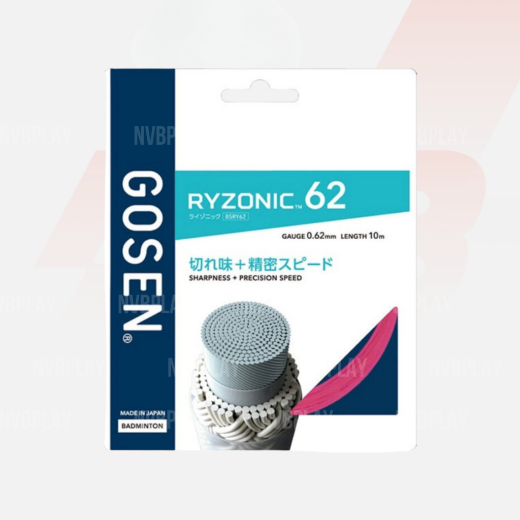 ไม้แบดมินตัน Gosen Ryzonic 62 - เส้นผ่านศูนย์กลาง 0.62 มม. พลัง Assist - สินค้าของแท้