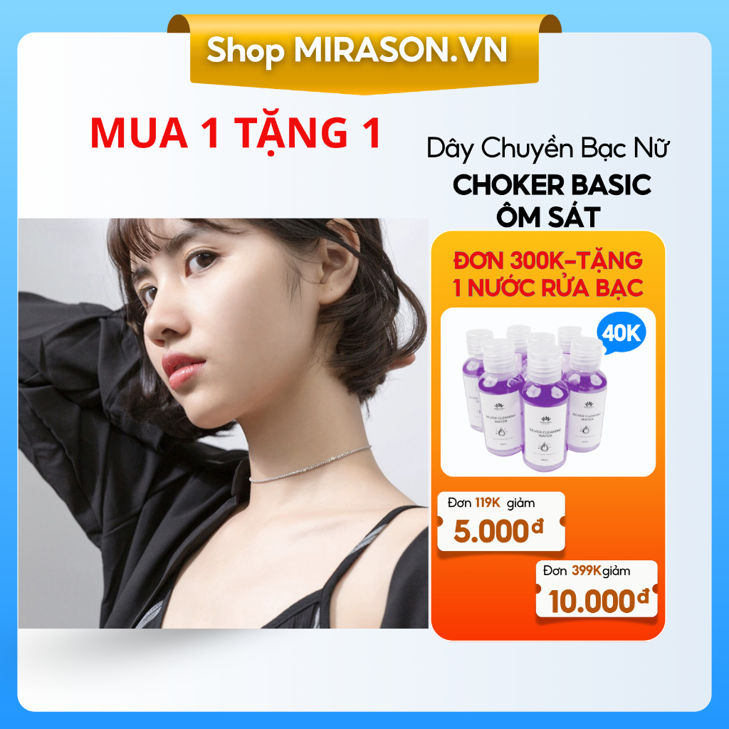 MIRASON Choker Basic สร้อยคอเงินผู้หญิง Slim Fit คอ MDC053 MIRASON