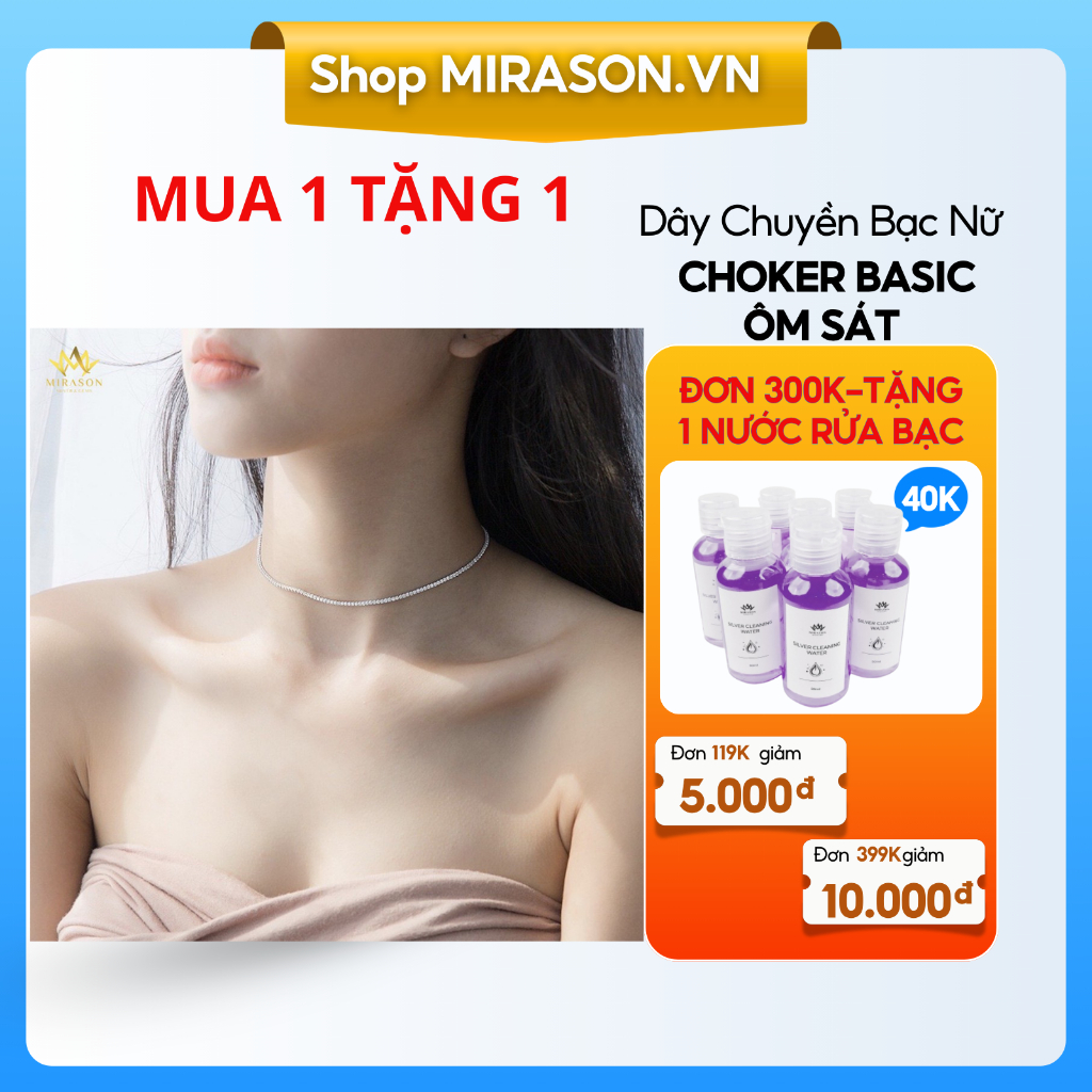 MIRASON - สร้อยคอโชคเกอร์เงินแท้ 925 คุณภาพสูง - MDC039