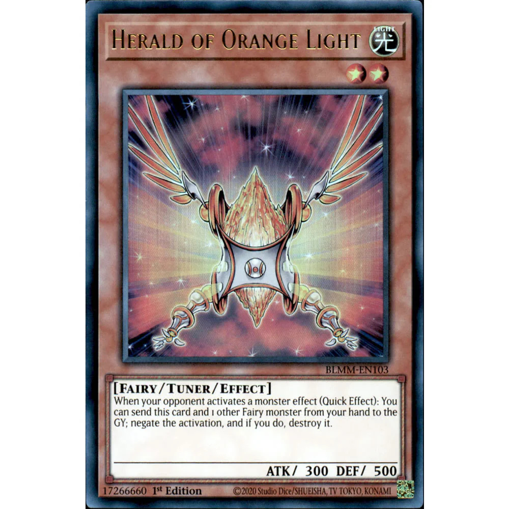 [KW2 Yugioh] [EN-UK] Herald of Orange Light Card - BLMM-EN103 - Ultra Rare 1st Edition
