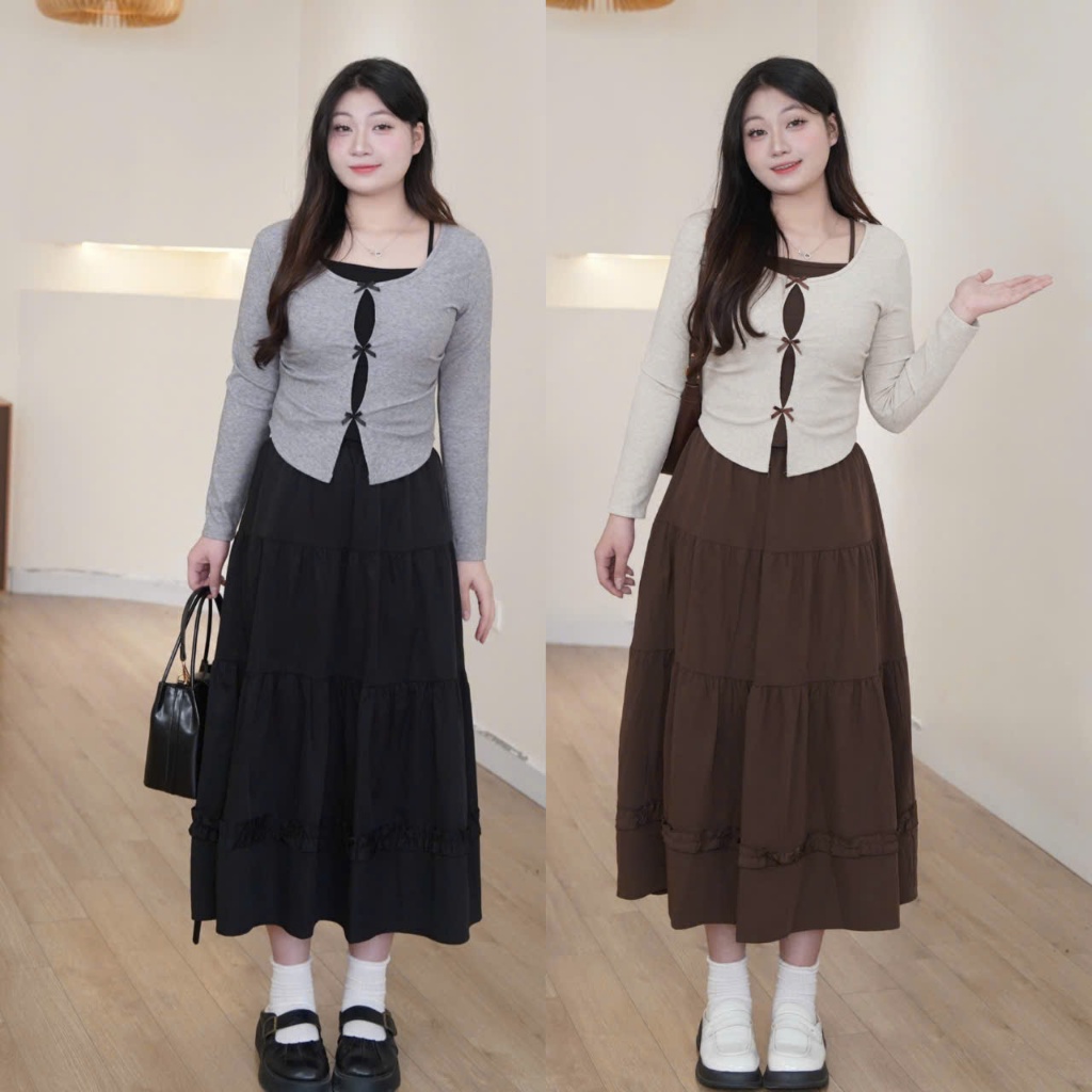 ชุดเสื้อและกระโปรงยาว BIGSIZE 2 ชิ้น M30311 - BOON BOON BIGSIZE