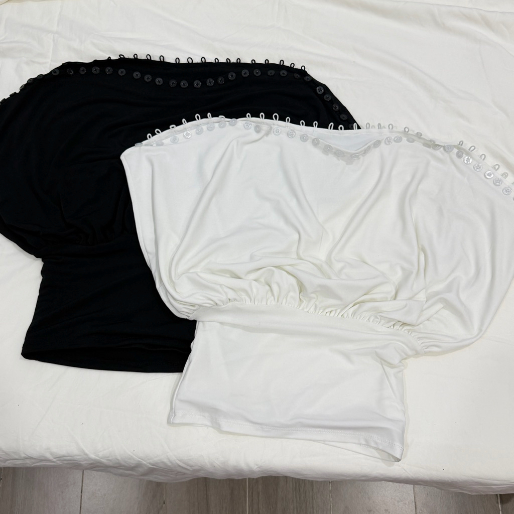 NIBI TOP - เสื้อเบลาส์ DEROSE ใส่ได้หลายสไตล์ เย็บยางยืดเนื้อนุ่ม 2 ชั้น มียางยืด กระดุมเต็มตัวและซับใน เสื้อเชิ้ตผู้หญิง