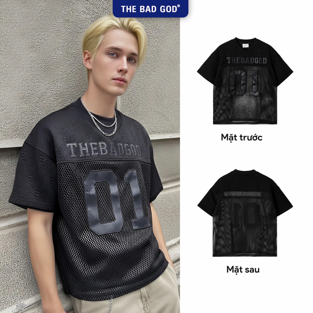 The Bad God Brian Jersey Local Brand Form Boxy Mens and Womens Mesh T-Shirt