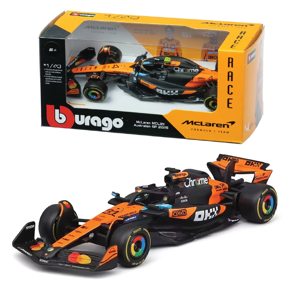 F1 สูตร Mclaren MCL39 Australian GP 2025 รถแข่งรุ่น 1:43 สเกล Bburago 18-38248