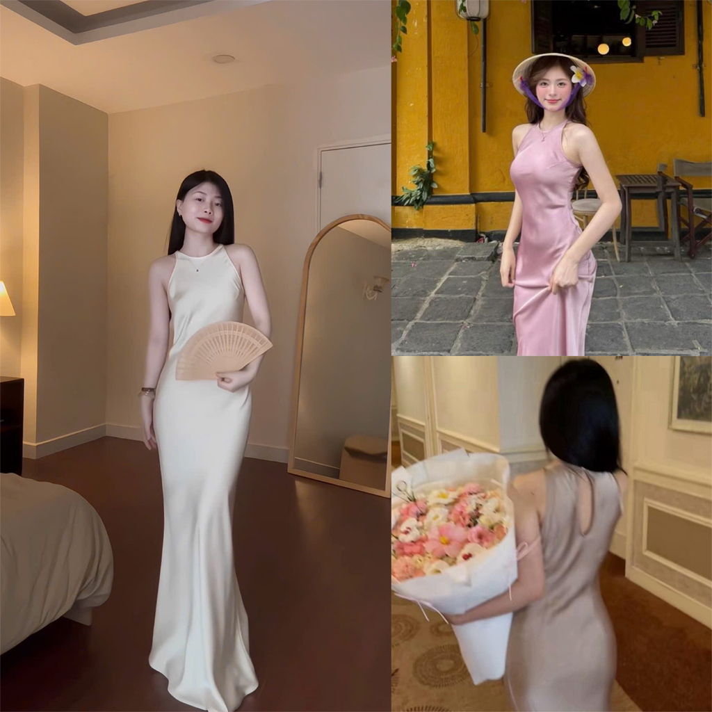 ชุดผ้าไหมยาวแบบไม่มีซิป,ไม่มีโฟม,ชุดเดรสผู้หญิงชั้นเดียวผู้หญิงผู้หญิง - ไลค์