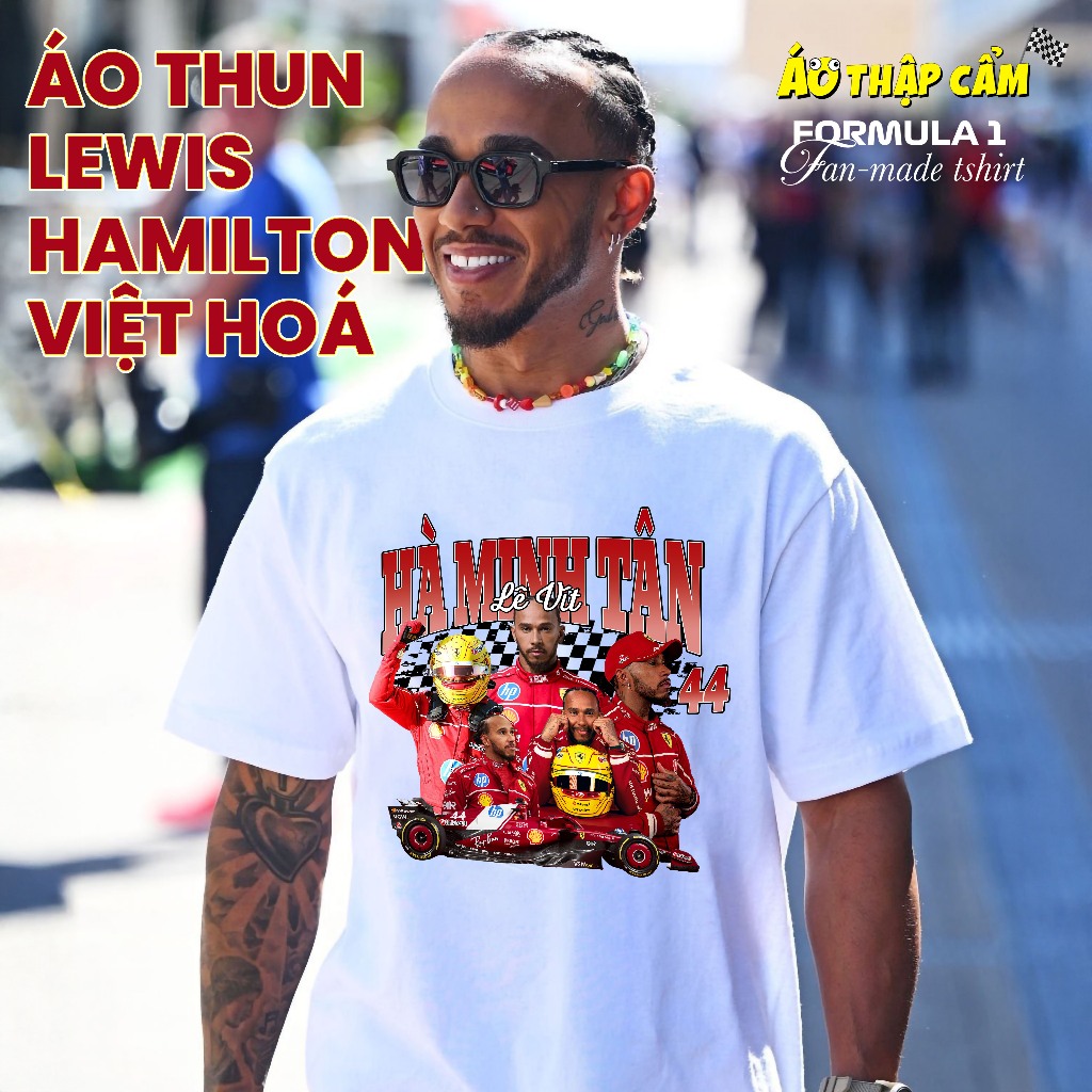 [เกรดพรีเมียม] เสื้อยืด Baby Tee เสื้อยืดผู้หญิง ลาย Lewis Hamilton Ferrari F1 คอตตอน 250Gsm ฮิตมาก