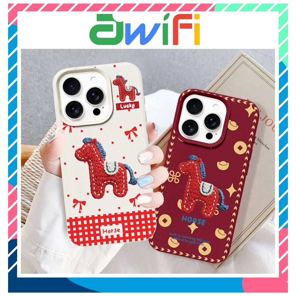เคส Iphone TPU ลายหนังนุ่มสําหรับม้านําโชค TE 6/6plus/7/8/plus/x/xs/11/12/13/14/15/16/pro/max/plus/p