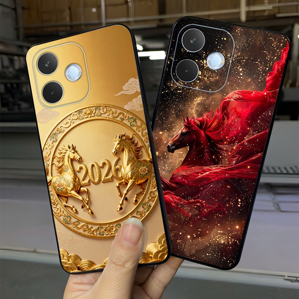 เคสสําหรับ oppo a5 pro 5g พิมพ์ลายม้าสําหรับ Tet holiday 2026