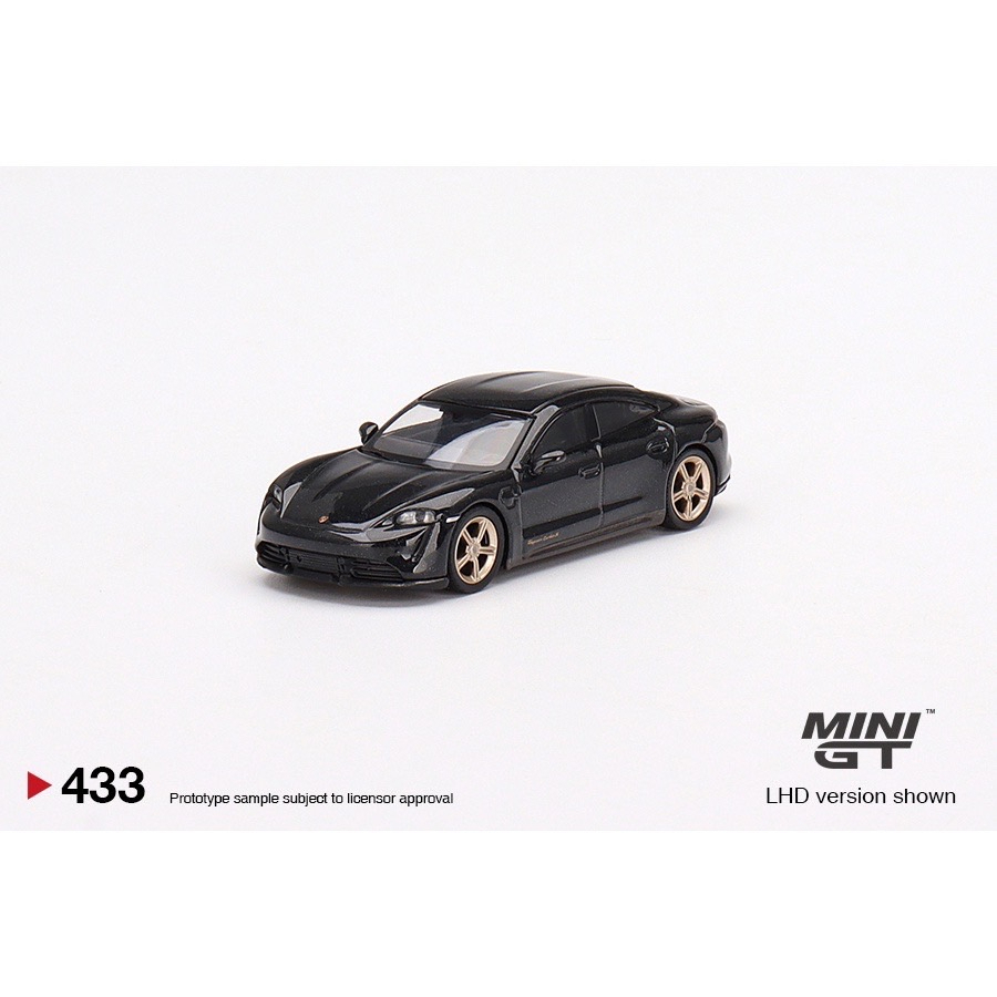 MiniGT Porsche Taycan Turbo S Volcano Grey Metallic Model Car - MGT00433