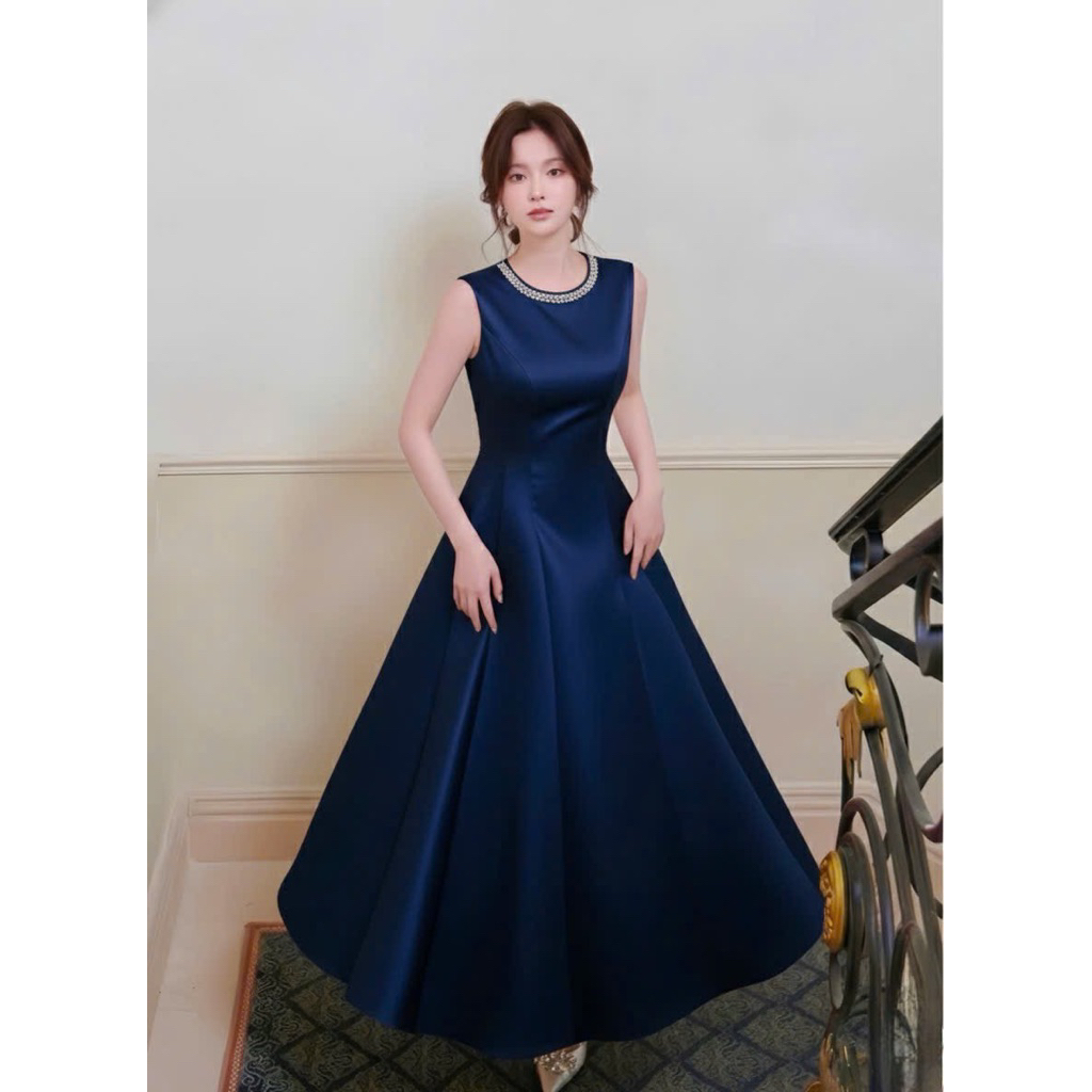 UNDER ARMOR ชุด MIDI ที่สวยงามเกินจริงพร้อมคอวิ่งเกราะใต้คอสําหรับ GOING OUT, PARTY, WEDDING
