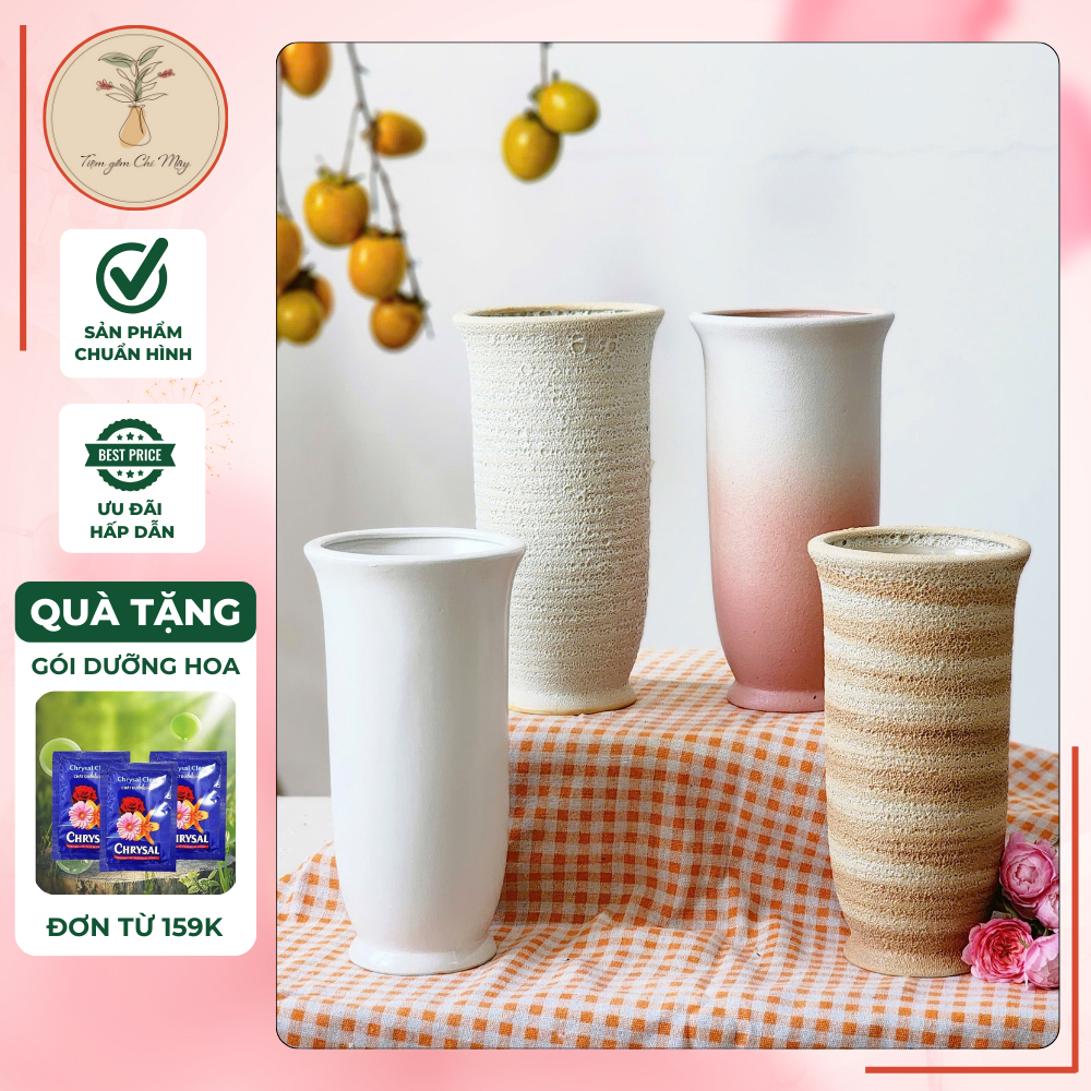 ค้างคาวตรัง แจกันดอกไม้เซรามิกแจกันแก้วบานสําหรับตกแต่งห้องนั่งเล่นโต๊ะรับประทานอาหารสูง 26 ซม. หลาย