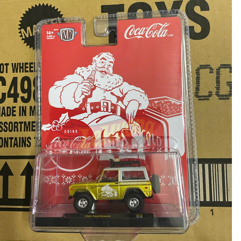LeHuong Diecast - รถโมเดล M2 MACHINES 2025 COCA-COLA CHRISTMAS 1966 Ford Bronco