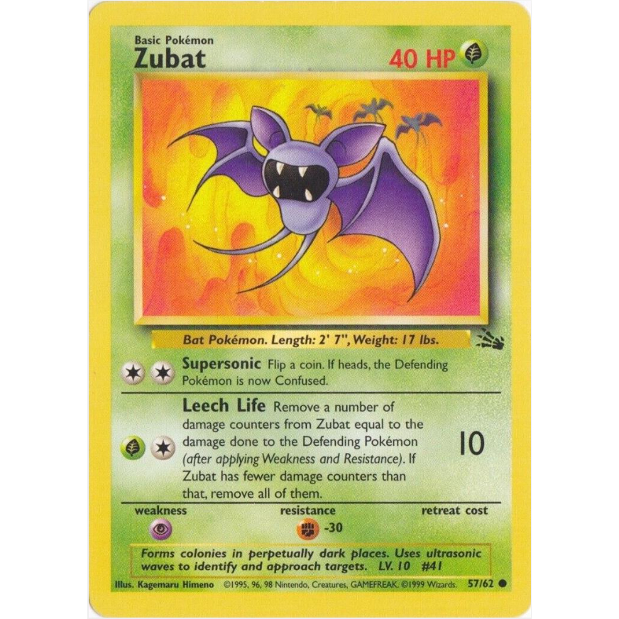[การ์ดโปเกมอน TCG] Zubat - 57/62 - ทั่วไปไม่จํากัด