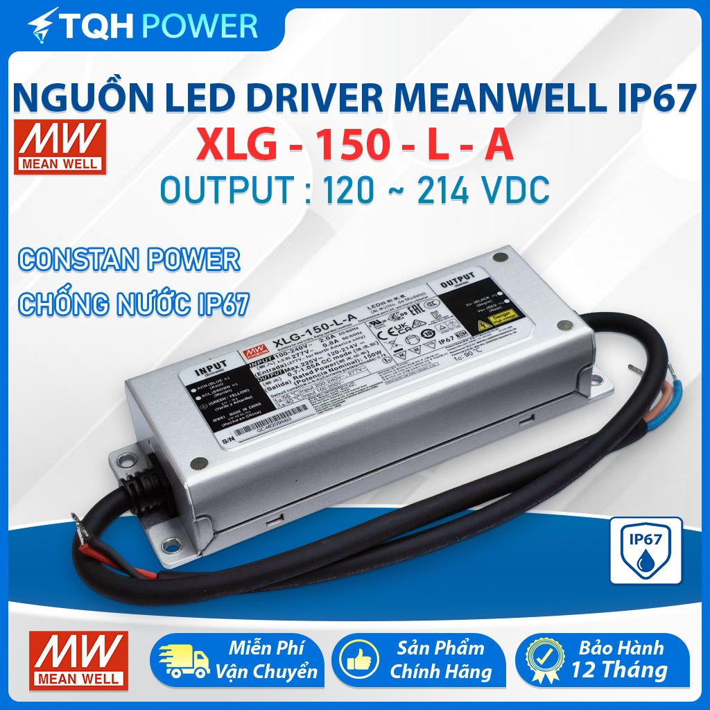 Mean Well XLG-150-LA LED Source - 150W เอาต์พุต 120V~214VDC กันน้ํา IP67 - ไดร์เวอร์ LED ของแท้