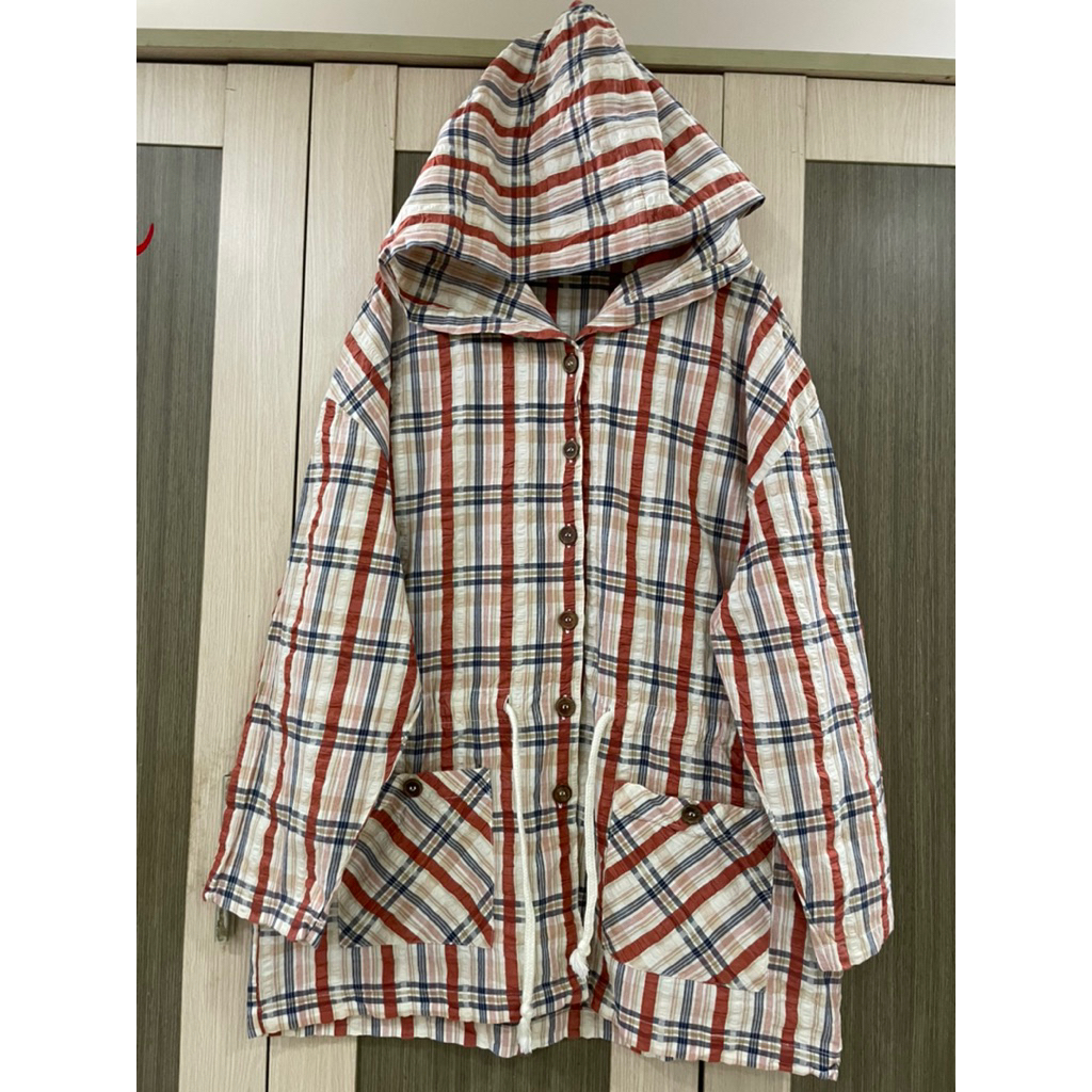 (2 Hand QC) เสื้อแจ็คเก็ต mangto มีฮู้ด เอวมีเชือกรูด